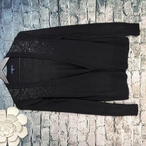 Gap | Beaded Gypsy Boho Goth Career Wear Black Boyfriend Cardigan Sweater
